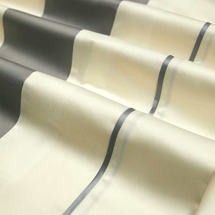 91家纺网 家纺一手货源 找家纺 【2024更新】100支100S全棉太妃缎纯色拼色四件套可选多件套可定制 格调·米黄