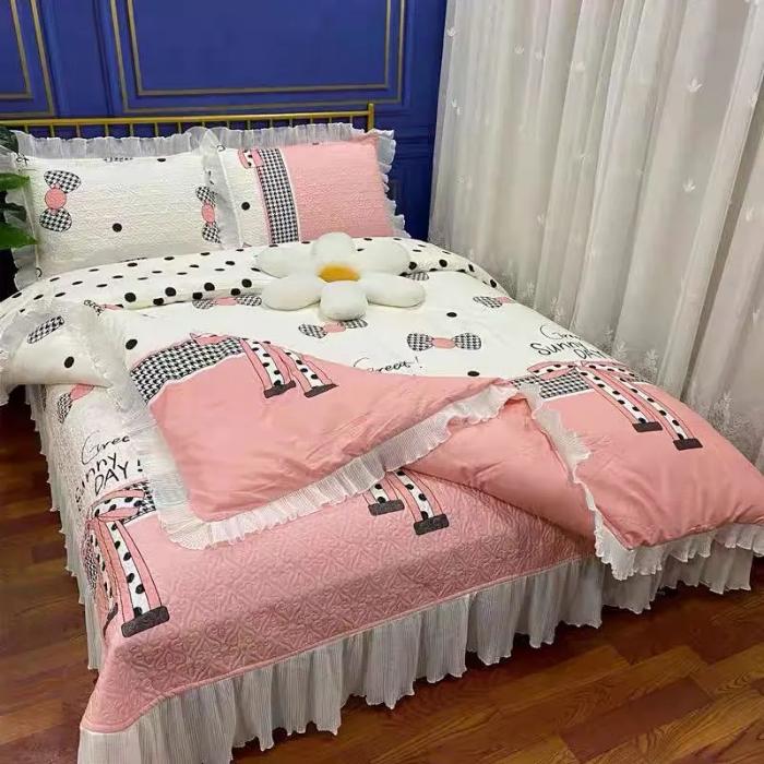 91家纺网 家纺一手货源 找家纺 纯棉被罩双人2*2.3米 单件双人被套小仙女韩版加厚花边全棉被套