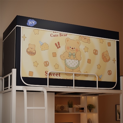 91家纺网 家纺一手货源 找家纺 （总）新太阳蚊帐 2025新款大空间卡通印花窗帘款学生宿舍涂层强遮光加密网纱蚊帐