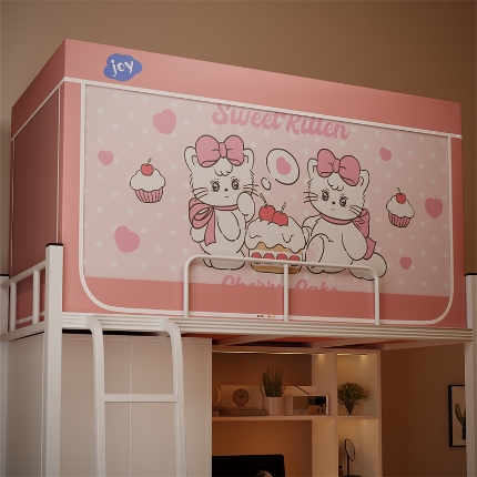 91家纺网 家纺一手货源 找家纺 （总）新太阳蚊帐 2025新款大空间卡通印花窗帘款学生宿舍涂层强遮光加密网纱蚊帐