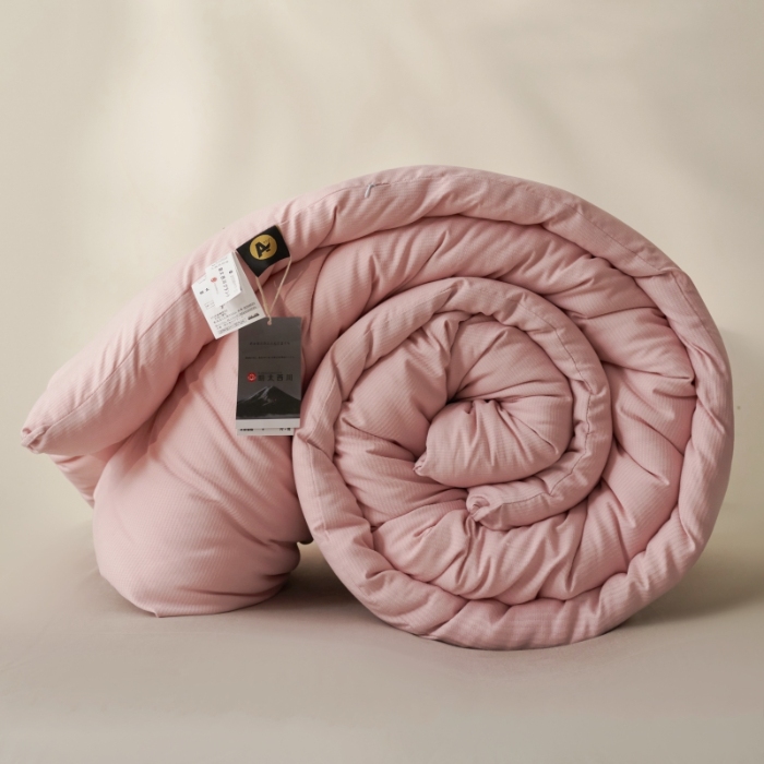 91家纺网 家纺一手货源 找家纺 欧夏家纺 2024新款日式素棉提花大豆被明太西川 豆沙色