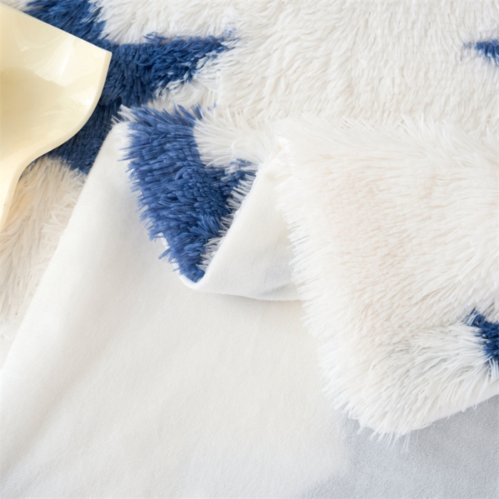 91家纺网 家纺一手货源 找家纺 品尚嘉 水貂绒毛毯长毛绒法莱绒双层跨境外贸毯子-扎染系 扎染-五星