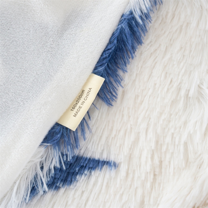 91家纺网 家纺一手货源 找家纺 品尚嘉 水貂绒毛毯长毛绒法莱绒双层跨境外贸毯子-扎染系 扎染-五星