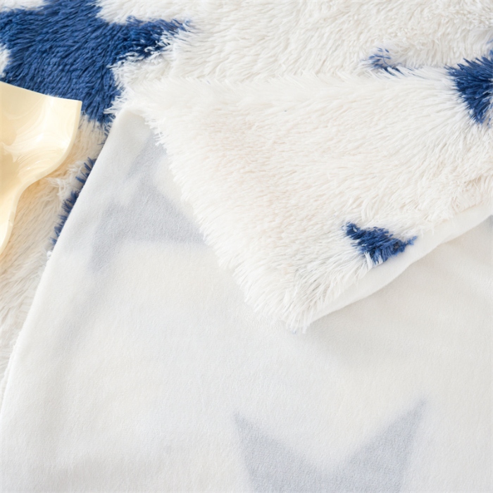 91家纺网 家纺一手货源 找家纺 品尚嘉 水貂绒毛毯长毛绒法莱绒双层跨境外贸毯子-扎染系 扎染-五星