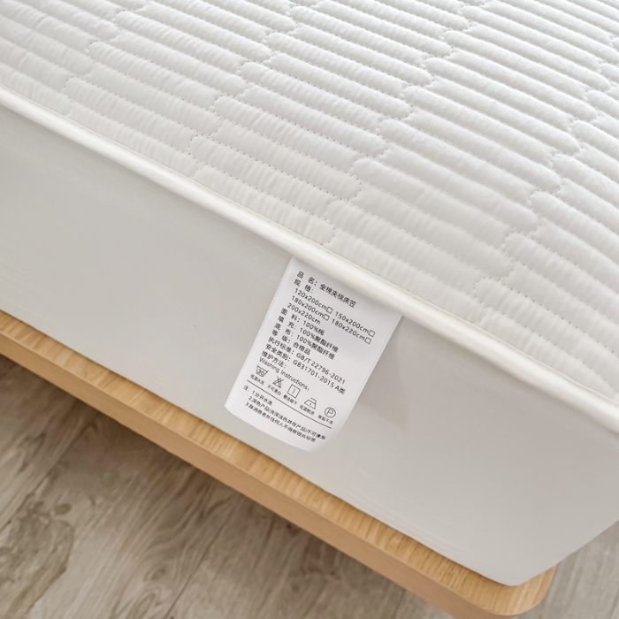 91家纺网 家纺一手货源 找家纺 13372全棉夹棉床笠 笠高32cm 白色