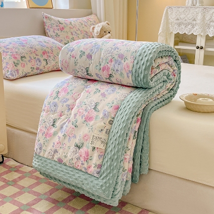 91家纺网 家纺一手货源 找家纺 （总）梦依依 2025新款全棉豆豆绒大豆被纯棉冬被春秋被儿童豆豆被