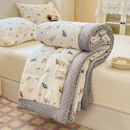 91家纺网 家纺一手货源 找家纺 （总）梦依依 2025新款全棉豆豆绒大豆被纯棉冬被春秋被儿童豆豆被