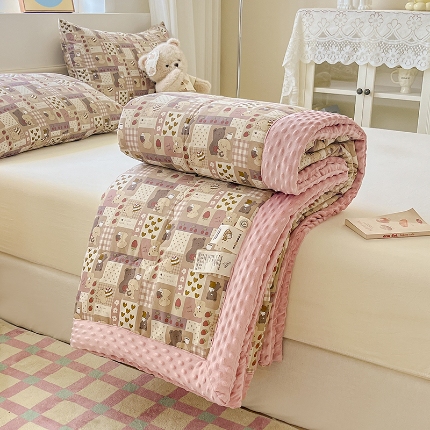 91家纺网 家纺一手货源 找家纺 （总）梦依依 2025新款全棉豆豆绒大豆被纯棉冬被春秋被儿童豆豆被