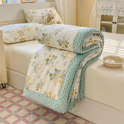 91家纺网 家纺一手货源 找家纺 （总）梦依依 2025新款全棉豆豆绒大豆被纯棉冬被春秋被儿童豆豆被