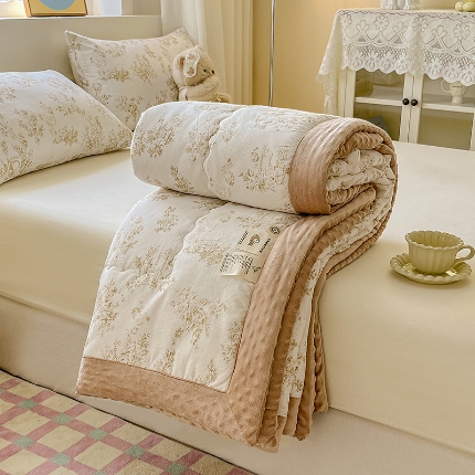 91家纺网 家纺一手货源 找家纺 （总）梦依依 2025新款全棉豆豆绒大豆被纯棉冬被春秋被儿童豆豆被