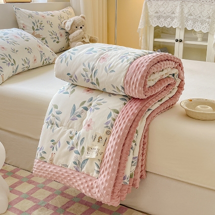 91家纺网 家纺一手货源 找家纺 （总）梦依依 2025新款全棉豆豆绒大豆被纯棉冬被春秋被儿童豆豆被