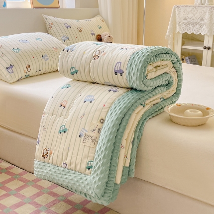 91家纺网 家纺一手货源 找家纺 （总）梦依依 2025新款全棉豆豆绒大豆被纯棉冬被春秋被儿童豆豆被