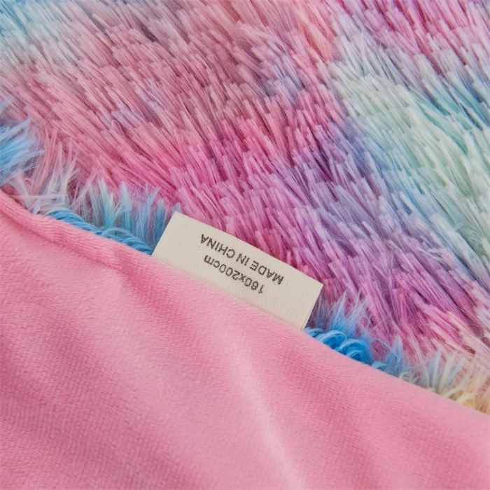 91家纺网 家纺一手货源 找家纺 （总）品尚嘉 水貂绒毛毯长毛绒法莱绒双层跨境外贸毯子-扎染系