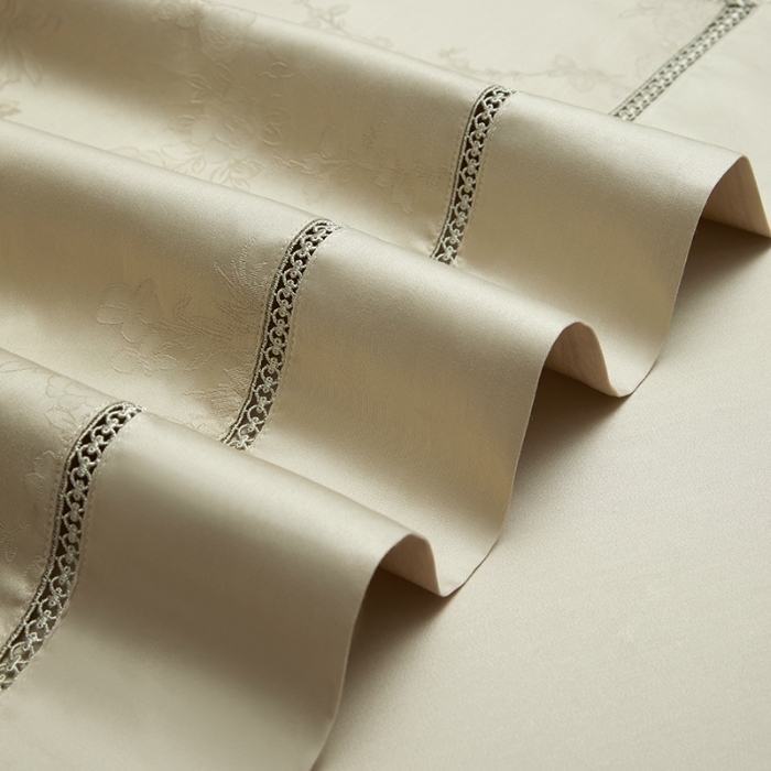 91家纺网 家纺一手货源 找家纺 【2024】100S100支全棉提花四件套长绒棉可定制直播爆款外贸 花朝