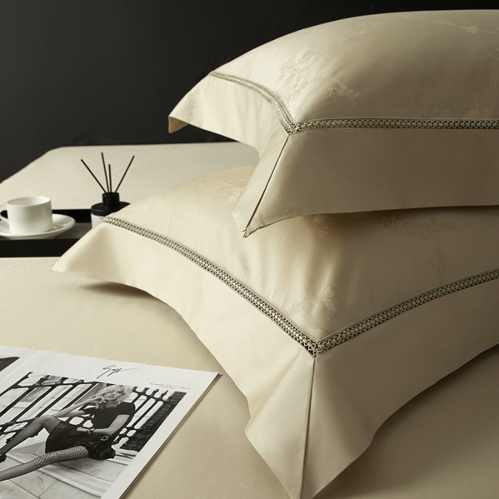 91家纺网 家纺一手货源 找家纺 【2024】100S100支全棉提花四件套长绒棉可定制直播爆款外贸 花朝