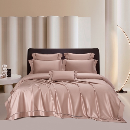 91家纺网 家纺一手货源 找家纺 （总）【2025】140支140S全棉纯色四件套镂空款可选多件套可定制