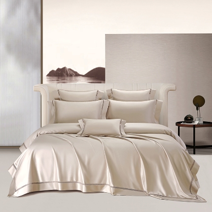 91家纺网 家纺一手货源 找家纺 （总）【2025】140支140S全棉纯色四件套镂空款可选多件套可定制