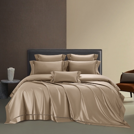 91家纺网 家纺一手货源 找家纺 （总）【2025】140支140S全棉纯色四件套镂空款可选多件套可定制