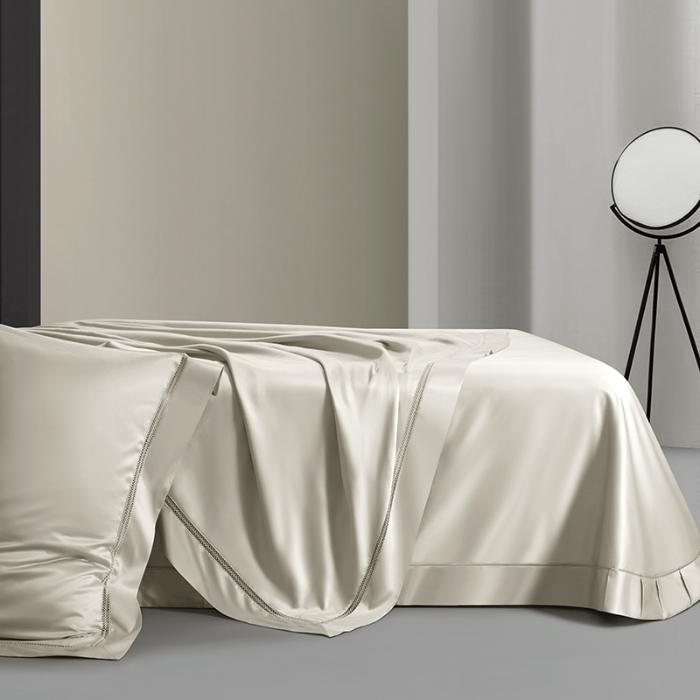 91家纺网 家纺一手货源 找家纺 【2024】140支140S全棉纯色四件套镂空款可选多件套可定制 豪庭亮银