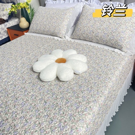 91家纺网 家纺一手货源 找家纺 纯棉床盖三件套240×255小仙女夏季加大床单花边全棉床盖三件套