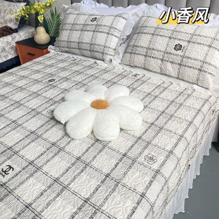 91家纺网 家纺一手货源 找家纺 纯棉床盖三件套240×255小仙女夏季加大床单花边全棉床盖三件套