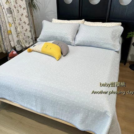 91家纺网 家纺一手货源 找家纺 （总）加大纯棉床盖三件套220*240 夹棉床盖榻榻米双人全棉床盖纯棉床单