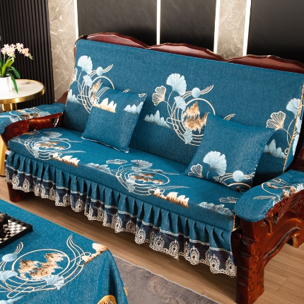 91家纺网 家纺一手货源 找家纺 （总）2024年新款实木沙发坐垫带靠背一体加厚海绵垫子