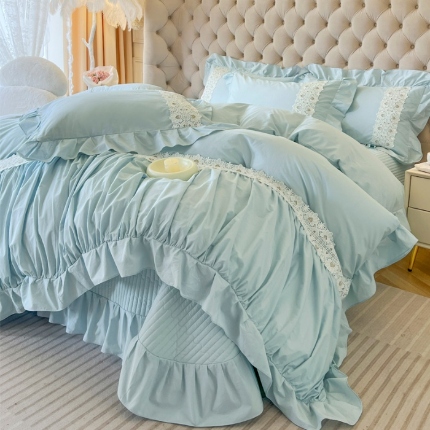 91家纺网 家纺一手货源 找家纺 （总）乐朵家居 2025春夏 秘密花园 全棉水洗棉床单款VS夹棉床盖四件套 （控价单288夹棉388）