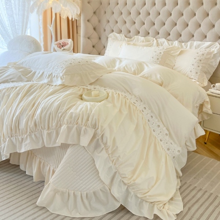 91家纺网 家纺一手货源 找家纺 （总）乐朵家居 2025春夏 秘密花园 全棉水洗棉床单款VS夹棉床盖四件套 （控价单288夹棉388）