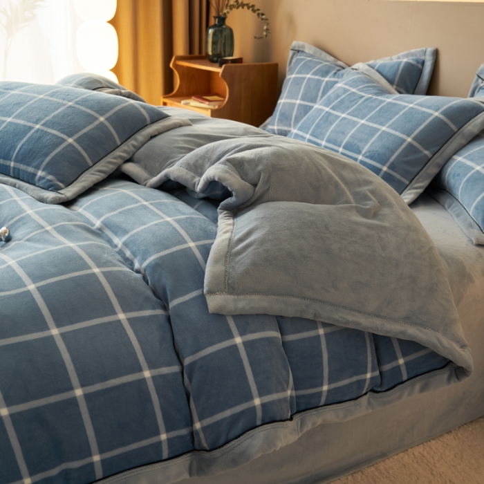 91家纺网 家纺一手货源 找家纺 （总）2024新款无印风牛奶绒宽边可拆洗冬被被子被芯