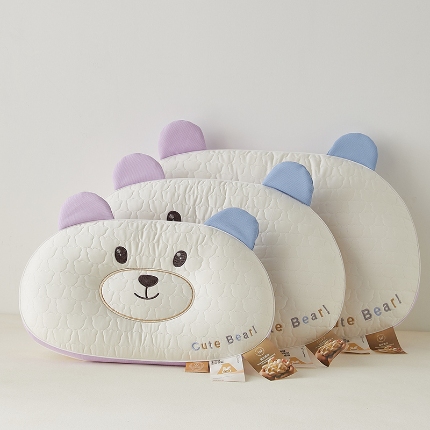 91家纺网 家纺一手货源 找家纺 （总）乐可 2024新款A类全棉蚕咝卡通小熊萌趣枕 儿童枕学生枕成人枕 枕头枕芯