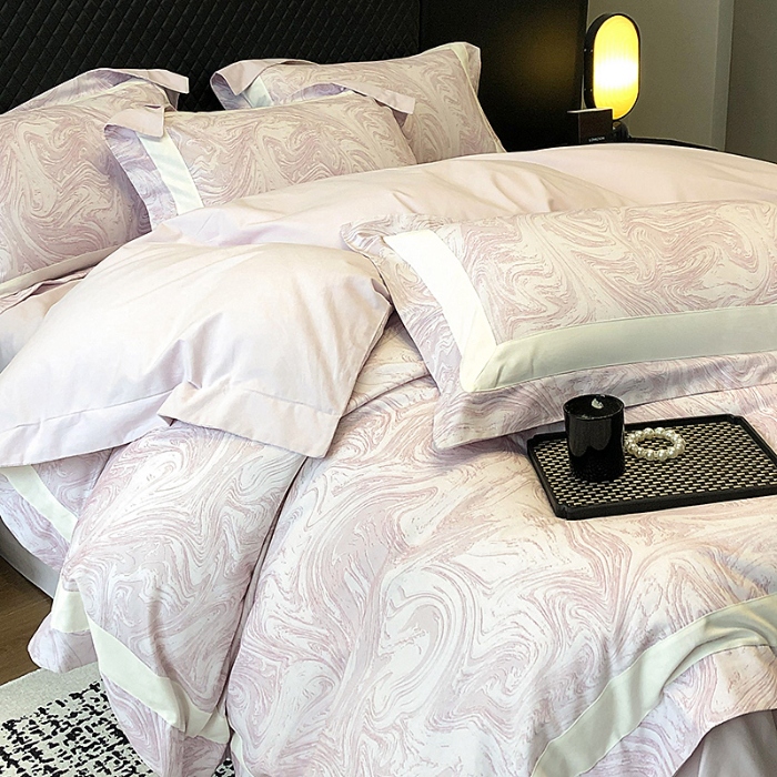 91家纺网 家纺一手货源 找家纺 秋冬加厚新款超柔超细旦长绒棉磨毛四件套100%纯棉全棉被套 豆沙紫-长绒棉磨毛