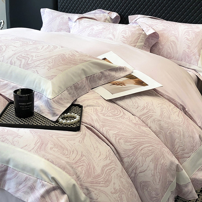 91家纺网 家纺一手货源 找家纺 秋冬加厚新款超柔超细旦长绒棉磨毛四件套100%纯棉全棉被套 豆沙紫-长绒棉磨毛