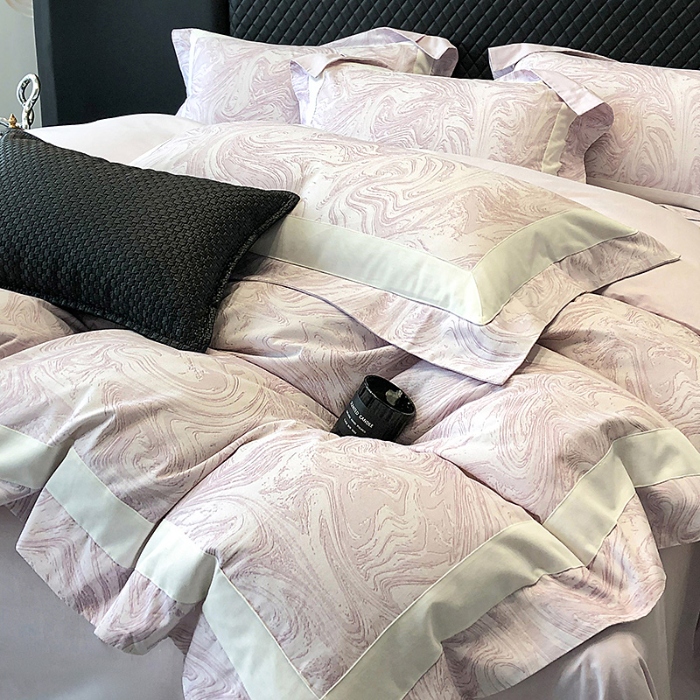 91家纺网 家纺一手货源 找家纺 秋冬加厚新款超柔超细旦长绒棉磨毛四件套100%纯棉全棉被套 豆沙紫-长绒棉磨毛