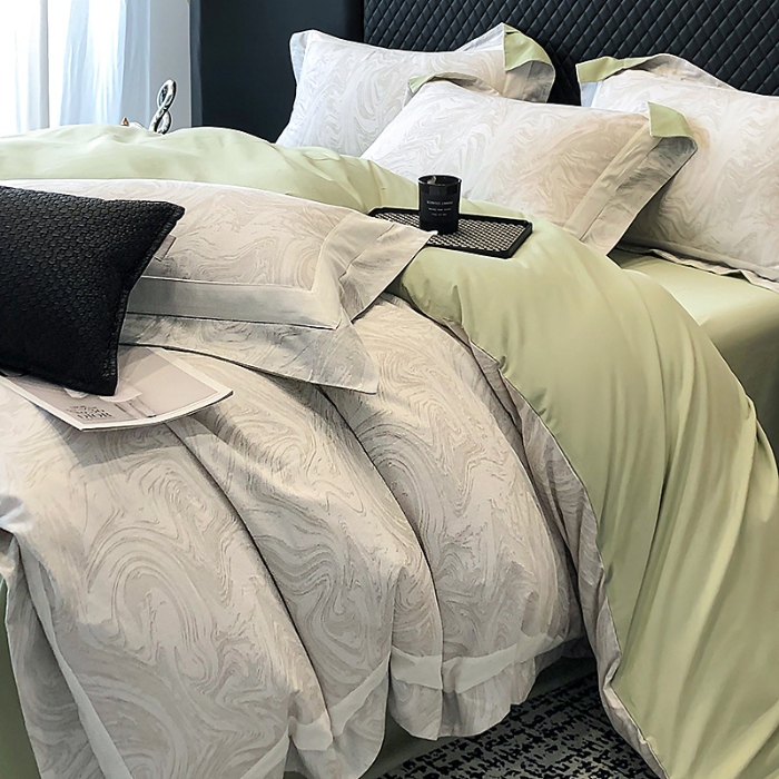 91家纺网 家纺一手货源 找家纺 秋冬加厚新款超柔超细旦长绒棉磨毛四件套100%纯棉全棉被套 抹茶绿-长绒棉磨毛