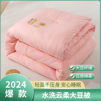 91家纺网 家纺一手货源 找家纺 （总）华美被业 2025新款A类水洗棉大豆云柔被