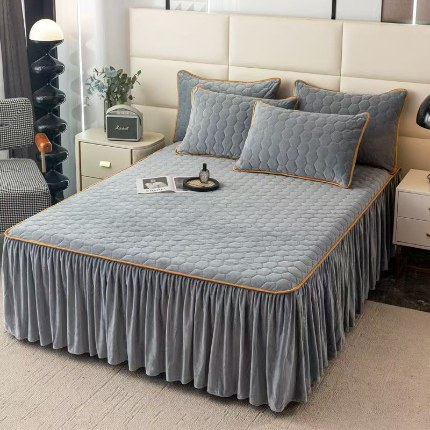 91家纺网 家纺一手货源 找家纺 （总）晨晨家纺 2024新款婴儿绒大豆纤维床裙三件套