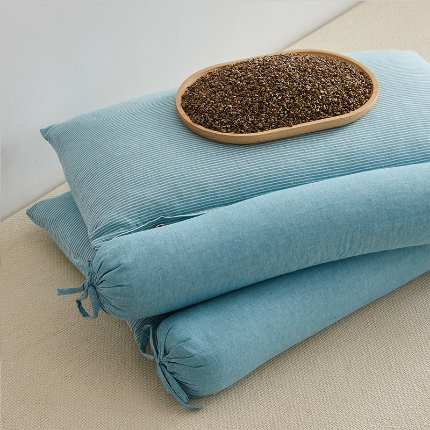 91家纺网 家纺一手货源 找家纺 （总）乐可 2024新款全棉条纹荞麦组合牵引枕 枕头枕芯