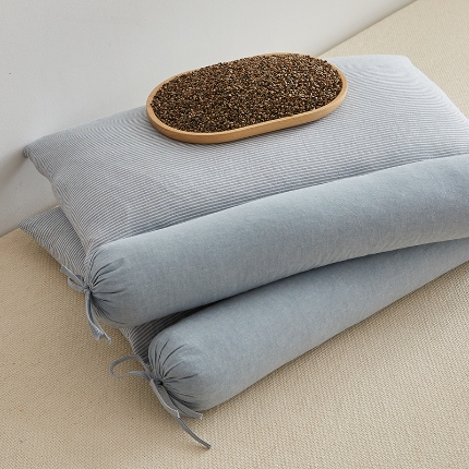 91家纺网 家纺一手货源 找家纺 （总）乐可 2024新款全棉条纹荞麦组合牵引枕 枕头枕芯