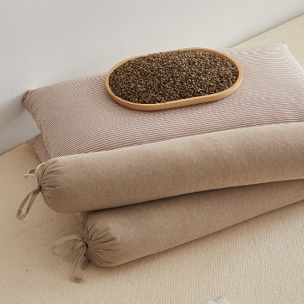 91家纺网 家纺一手货源 找家纺 （总）乐可 2024新款全棉条纹荞麦组合牵引枕 枕头枕芯