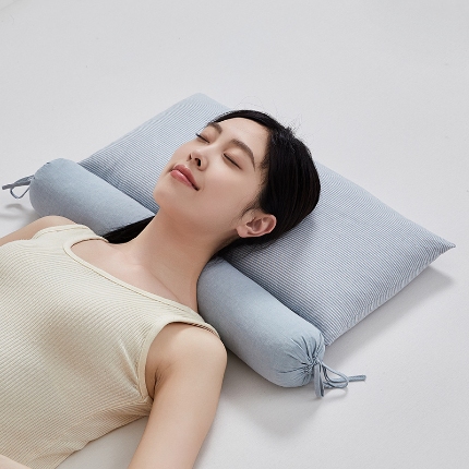 91家纺网 家纺一手货源 找家纺 （总）乐可 2024新款全棉条纹荞麦组合牵引枕 枕头枕芯