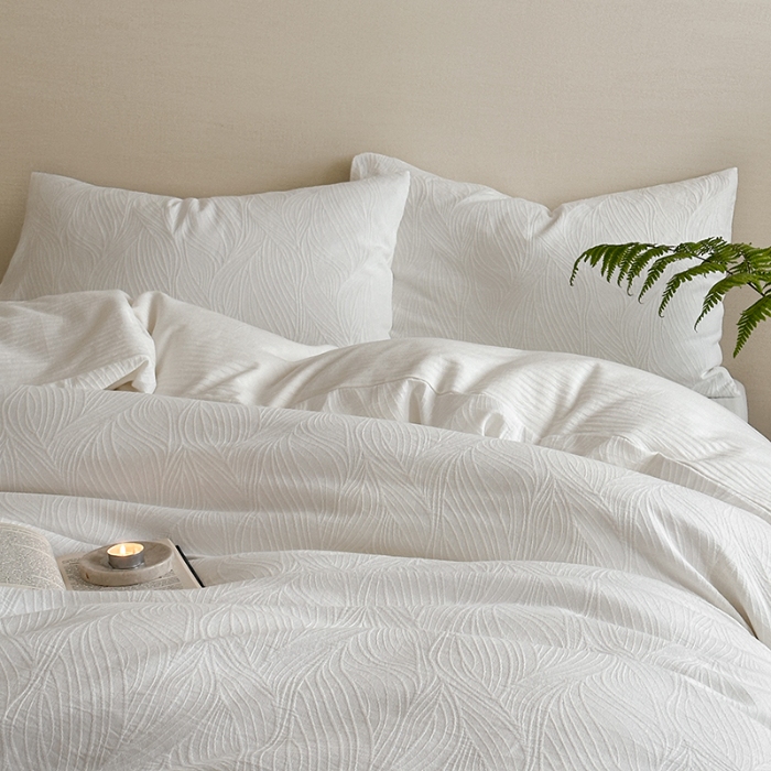 91家纺网 家纺一手货源 找家纺 （总）梦享生活家居 2024新款全棉三层提花肌理纹系列四件套