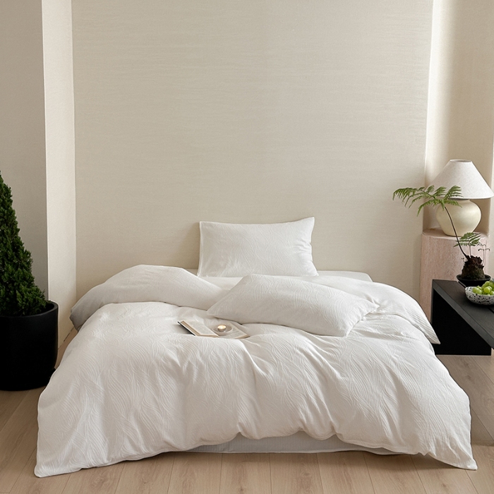 91家纺网 家纺一手货源 找家纺 （总）梦享生活家居 2024新款全棉三层提花肌理纹系列四件套