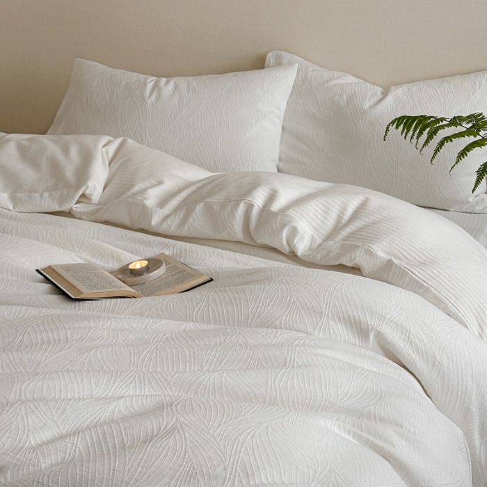 91家纺网 家纺一手货源 找家纺 （总）梦享生活家居 2024新款全棉三层提花肌理纹系列四件套