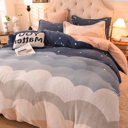91家纺网 家纺一手货源 找家纺 （总）简如 2025新款冰岛臻绵绒印花系列单被套牛奶绒单被套