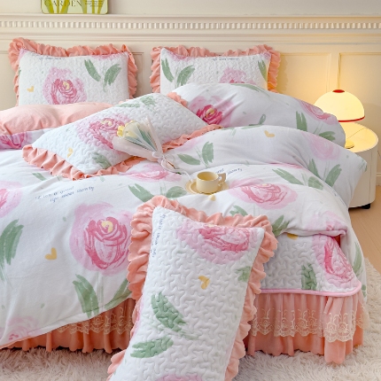 91家纺网 家纺一手货源 找家纺 (总) 铠畅 2025新款加厚牛奶绒床盖四件套