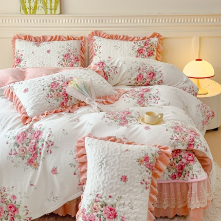 91家纺网 家纺一手货源 找家纺 (总) 铠畅 2025新款加厚牛奶绒床盖四件套