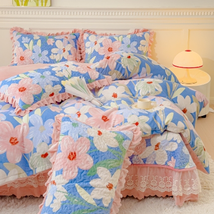 91家纺网 家纺一手货源 找家纺 (总) 铠畅 2025新款加厚牛奶绒床盖四件套