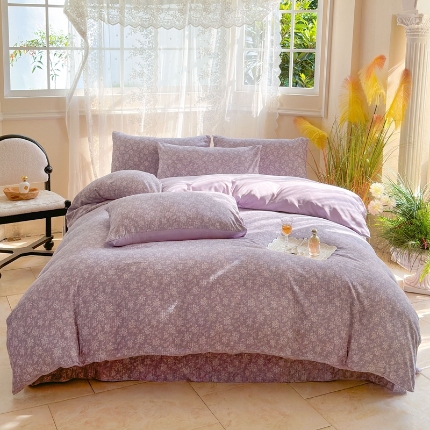 91家纺网 家纺一手货源 找家纺 （总）卢赛尔 2024新款有氧提花针织圆角吊边床单四件套