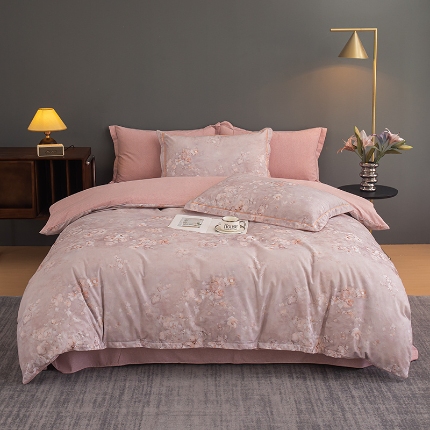 91家纺网 家纺一手货源 找家纺 （总）2024新款全棉加厚长绒棉数码印花四件套